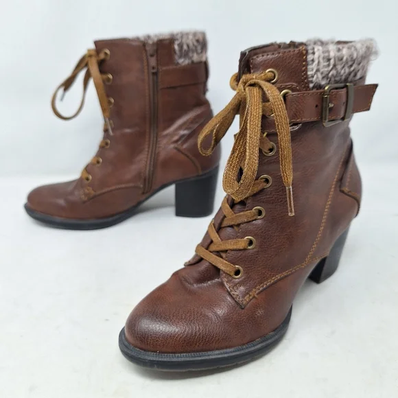 Bass | Shoes | Gh Bass Co Brown Faux Leather Knitted Cuff 